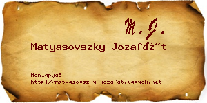 Matyasovszky Jozafát névjegykártya